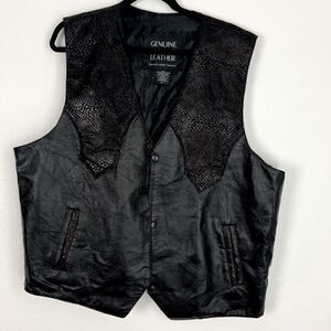Navarre Men’s Leather Lambskin Vest Lined Cowboy Moto Western Casual Riding 2X